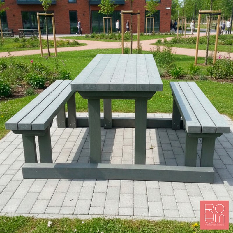 Taula de pícnic en plàstic reciclat Lisboa